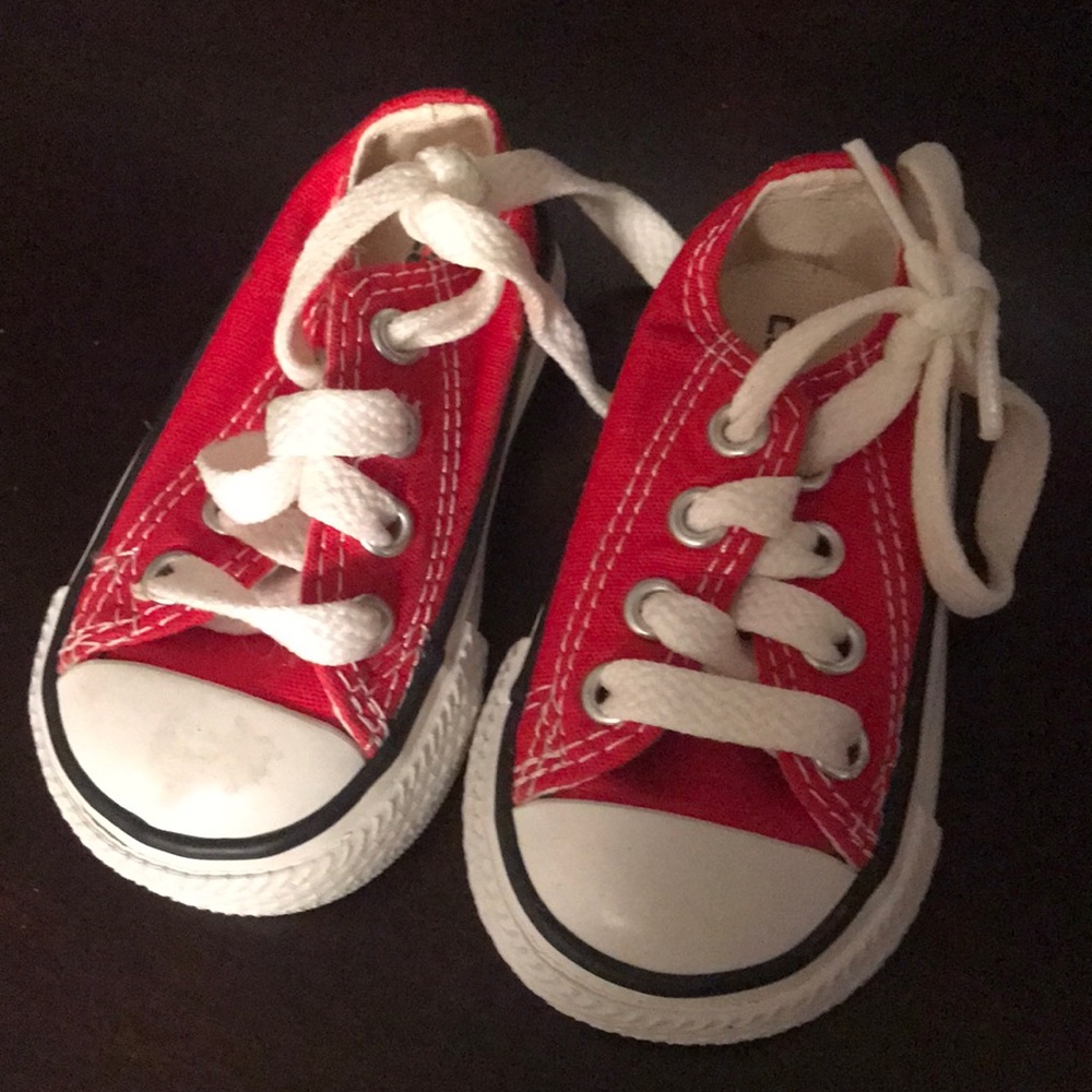 Baby red converse sneakers size 2